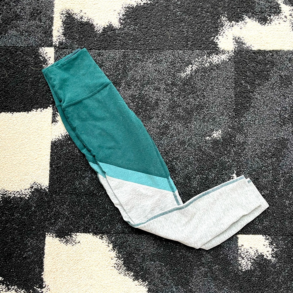 Spacedye Caught In The Midi High Waisted Legging // Green, Silver Mist XS